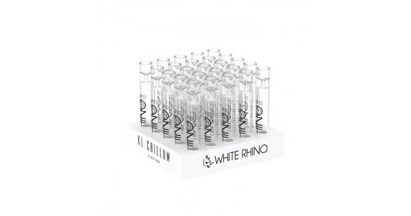 White Rhino Glass Slider Blunt Display 25CT, unik distribution, thc, , dry  herb, flower, flower, pipe, one hitter, chillum, aromatherapy, alternative