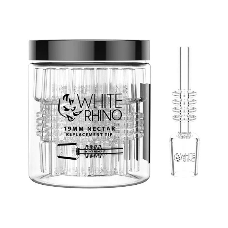 White Rhino Nectar Collector Tips 30CT, unik distribution, thc, , wax,  concentrates, dab, straw, dabber, aromatherapy, alternative