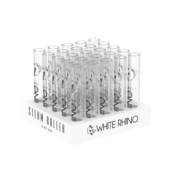 Dual Container with QUARTZ Glass Straw and Chillum – White Rhino