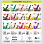 VAPGO Bar Chill Shisha 30K Disposable 6mg (Display Box of 5) (Master Case of 120)