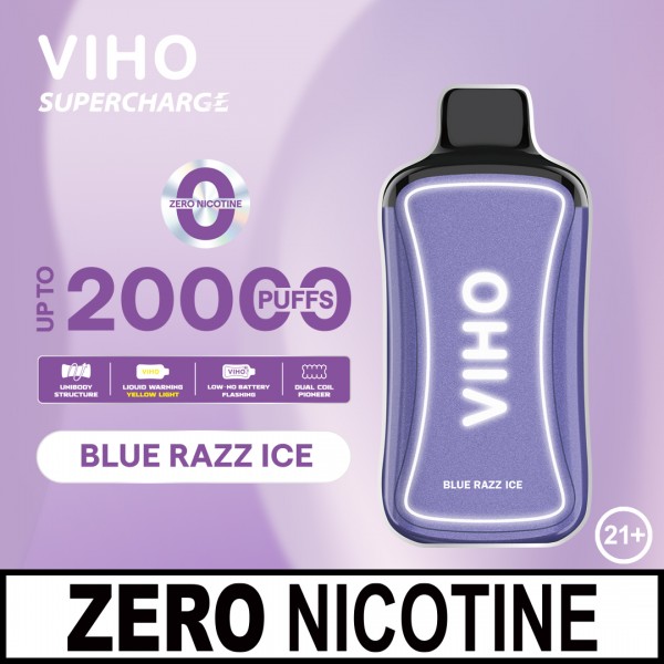 VIHO Supercharge 20K Disposable 0% NICOTINE FREE - Blue Razz Ice