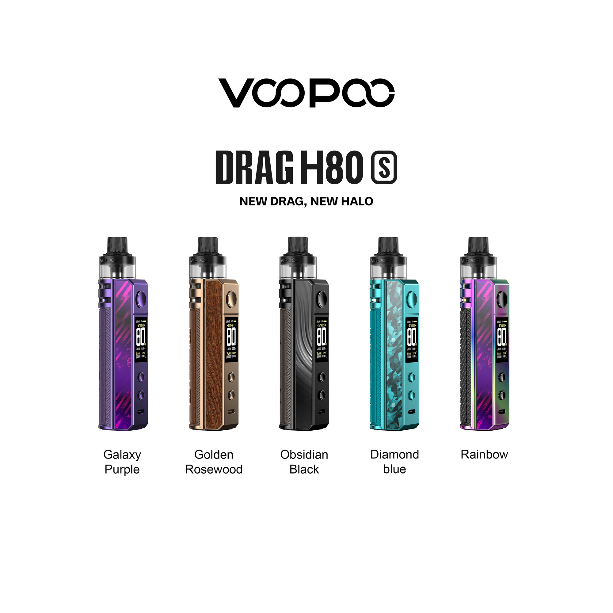 VooPoo Drag H80S Kit, pnp pod ii, pnp 5pk coils, single 18650, single ...