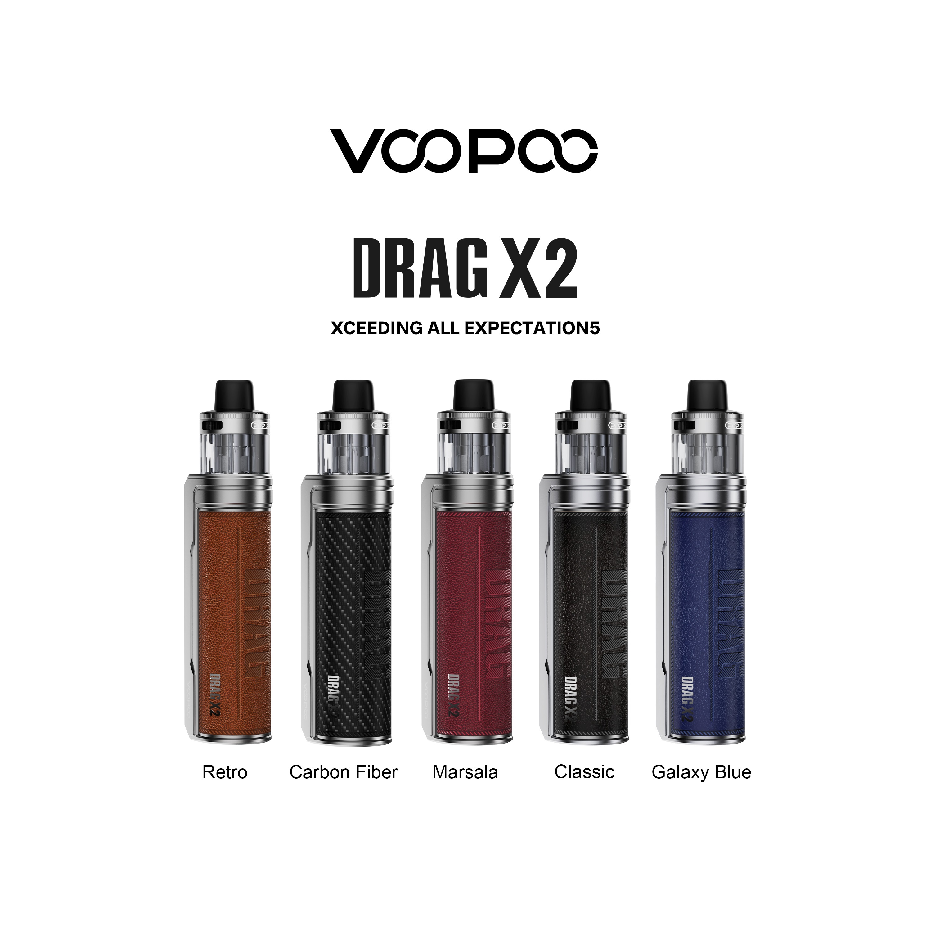 VooPoo Drag X2 Kit, pnp x coils, single 18650, single battery
