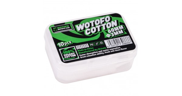 how much cotton coil 3mm Agleted WOTOFO Organic 3mm Cotton 10pc