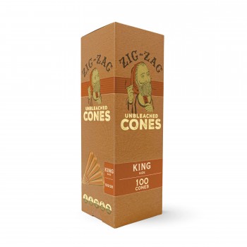 Zig-Zag Unbleached King Cones Mini Bulk Box 100CT