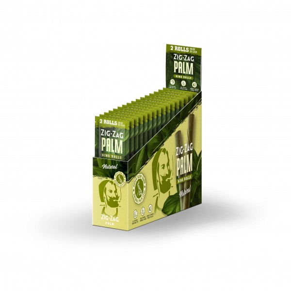 Zig-Zag Palm 2pk King Rolls Natural Display 15CT